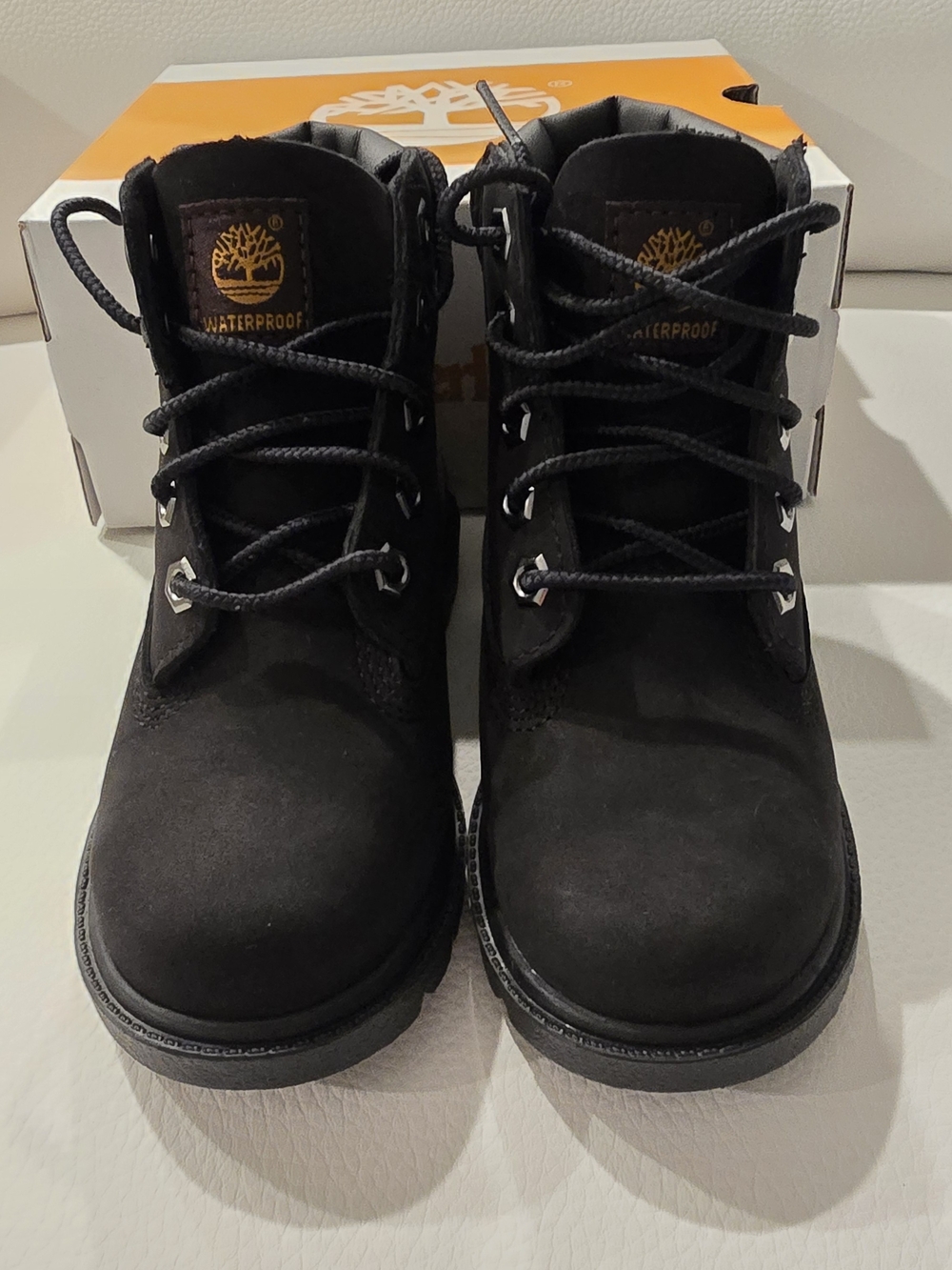 Timberland Black Nubuck 6-Inch Lace-Up Little Boys Boots - Picture 7 of 8